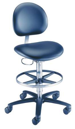 Picture of Laboratory Stool McKesson Backrest Pneumatic Height Adjustment 5 Casters Mushroom4865-LV017