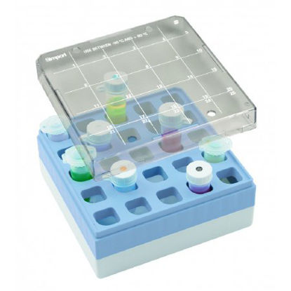 Picture of Microcentrifuge Microcentrifuge Storage Box 25 Place 5 mL Tube Size BlueT330-25B