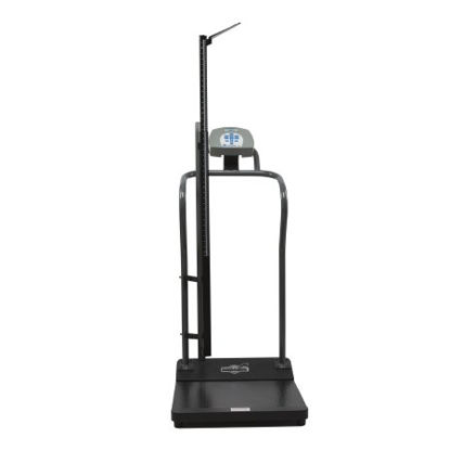 Picture of Column Scale with Height Rod Health O Meter® TFT Digital Display 1000 lbs. / 474 kg Capacity Black / Gray AC Adapter / Battery Operated3001KL-AMHR