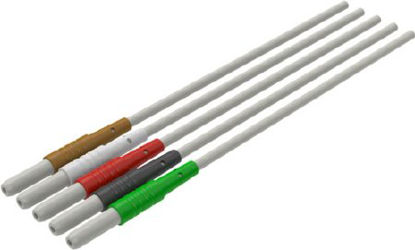 Picture of ECG Cable Leadwire 3M™ Red Dot™ DIN, 5 Lead, 24 Inch Snap, Black / White / Green, BrownD24106