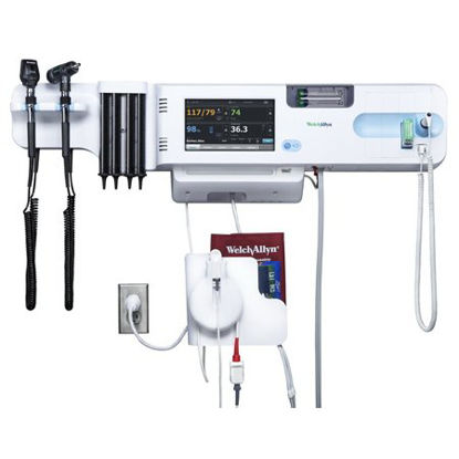 Picture of Integrated Wall System Connex® Nellcor SpO2, SureTemp Plus Thermometry, BP Cuff & Cord Management System, Integrated MacroView Otoscope & PanOptic Ophthalmoscope, SureBP Non-Invasive Blood Pressure, Pulse Rate, MAP, Programmable Alarms, BP Averaging85NTVXP-B