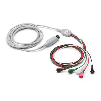 Picture of ECG Cable 12 Foot, 5 Attached Snap Leads, AAMI For Propaq® CS Monitor008-0313-00