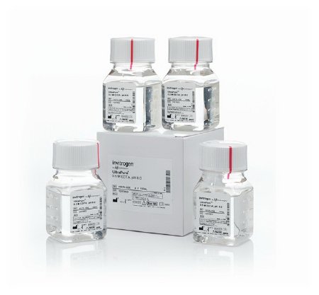 Picture of Biochemical Invitrogen™ UltraPure™ EDTA (Disodium) Molecular Biology Grade 0.5 M / pH 8.0 4 X 100 mL15575020