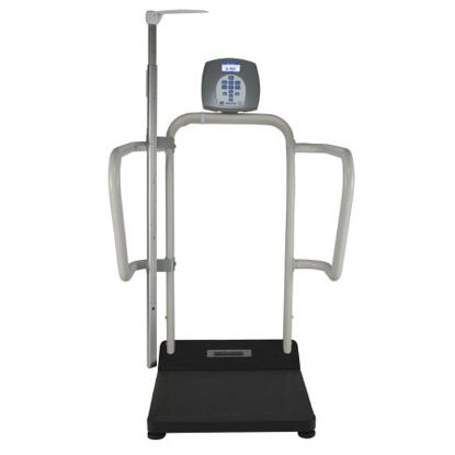 Picture of Floor Scale with Handrail Health O Meter® Digital Display 1000 lbs. / 454 kg Capacity Adapter / Battery Operated1100KL-EHR