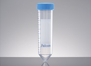 Picture of Falcon® Centrifuge Tube Conical Bottom Plain 30 X 115 mm 50 mL Blue Screw Cap Polypropylene TubeAND352070