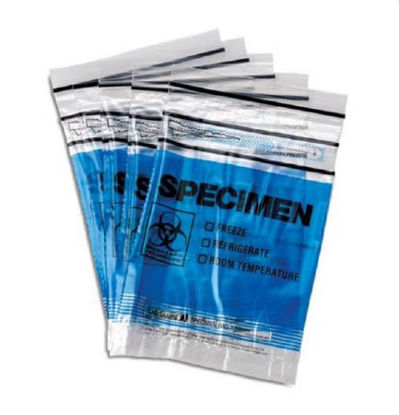 Picture of Specimen Transport Bag with Document Pouch SafeGuard® 6 X 10 Inch Plastic Zip Closure Biohazard Symbol / Storage Instructions NonSterile7065-BL