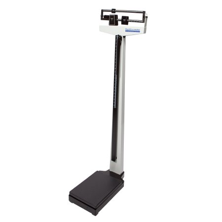 Picture of Column Scale with Height Rod Health O Meter® Balance Beam Display 490 lbs. / 210 kg Capacity Black / White Analog402KLCW