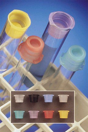 Picture of Fisherbrand™ VersaClosure™ Tube Closure LDPE Inside Tube / Over Rim Blue For 10 mm / 12 mm / 13 mm / 16 mm Test Tubes NonSterile0270721