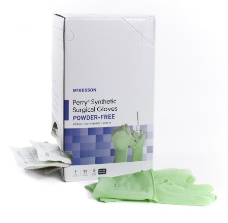 Picture of Surgical Glove McKesson Perry® Performance Plus Size 5.5 Sterile Pair Polyisoprene Extended Cuff Length Smooth Green Chemo Tested20-2055N