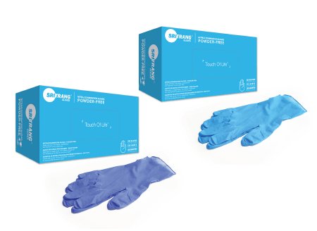 Picture of Exam Glove Touch of Life™ Large NonSterile Nitrile Textured Fingertips Blue Chemo Tested7025431