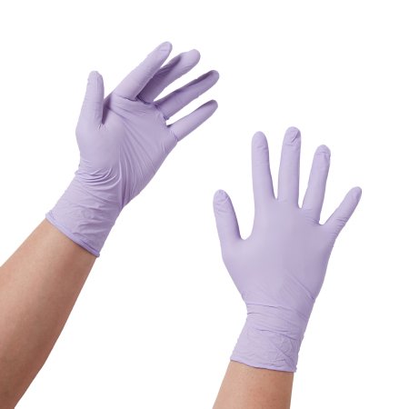 Picture of Exam Glove Halyard™ Lavender™ Medium NonSterile Nitrile Standard Cuff Length Textured Fingertips Lavender Not Chemo Approved52818