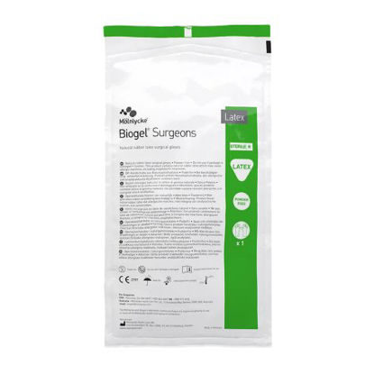 Picture of Surgical Glove Biogel® Surgeons Size 8 Sterile Pair Latex Extended Cuff Length Micro-Textured Straw Not Chemo Approved30480