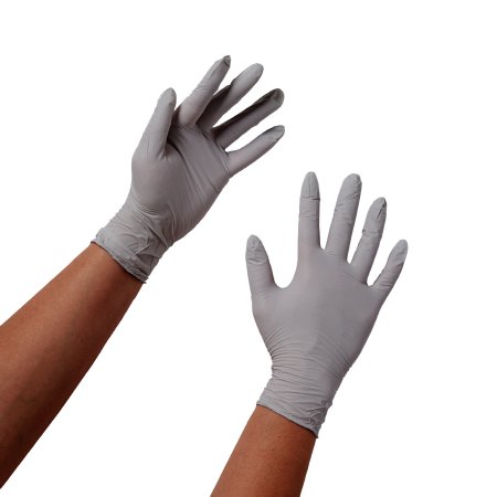Picture of Exam Glove STERLING® Medium NonSterile Nitrile Standard Cuff Length Textured Fingertips Gray Chemo Tested50707