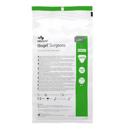 Picture of Surgical Glove Biogel® Surgeons Size 8.5 Sterile Pair Latex Extended Cuff Length Micro-Textured Straw Not Chemo Approved30485