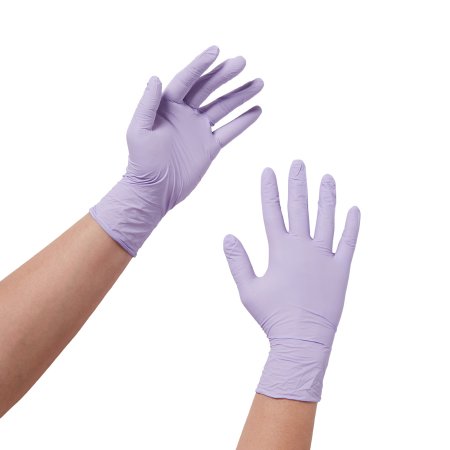 Picture of Exam Glove Halyard™ Lavender™ X-Small NonSterile Nitrile Standard Cuff Length Textured Fingertips Lavender Not Chemo Approved52816