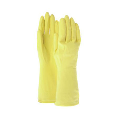 Picture of Utility Glove Ambitex® L6500 Large Flock Lined Latex Yellow 12 Inch Beaded Cuff NonSterileLLG6500