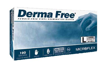 Picture of Exam Glove Derma Free™ X-Large NonSterile Vinyl Standard Cuff Length Smooth Clear Not Chemo ApprovedDF-850-XL