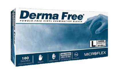 Picture of Exam Glove Derma Free™ X-Large NonSterile Vinyl Standard Cuff Length Smooth Clear Not Chemo ApprovedDF-850-XL