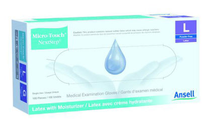 Picture of Exam Glove Micro-Touch® NextStep® Large NonSterile Latex Standard Cuff Length Fully Textured Green Not Chemo Approved3203