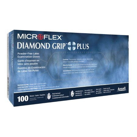 Picture of Exam Glove Diamond Grip Plus™ Small NonSterile Latex Standard Cuff Length Fully Textured White Not Chemo ApprovedDGP-350-S