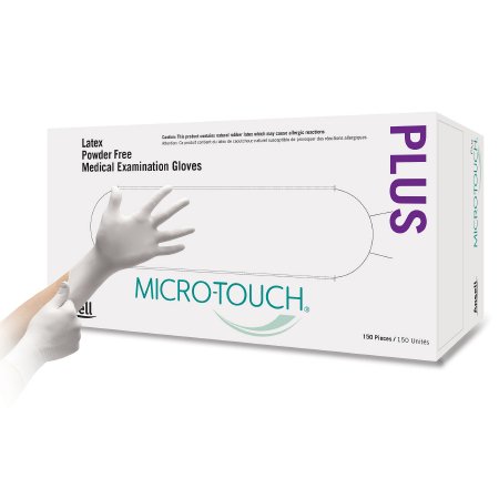 Picture of Exam Glove Micro-Touch® Plus Small NonSterile Latex Standard Cuff Length Fully Textured Ivory Not Chemo Approved6015301