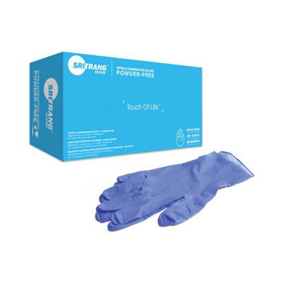 Picture of Exam Glove Touch of Life™ Medium NonSterile Nitrile Textured Fingertips Violet Blue Chemo Tested7025514