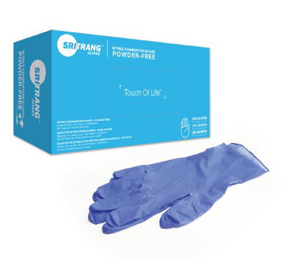 Picture of Exam Glove Touch of Life™ Large NonSterile Nitrile Textured Fingertips Violet Blue Chemo Tested7025515