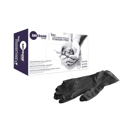 Picture of Exam Glove Touch of Life™ Medium NonSterile Nitrile Textured Fingertips Black Chemo Tested7027144
