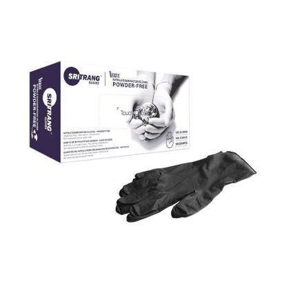 Picture of Exam Glove Touch of Life™ Medium NonSterile Nitrile Textured Fingertips Black Chemo Tested7027144