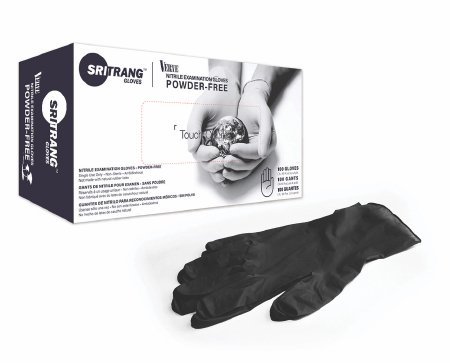 Picture of Exam Glove Touch of Life™ Large NonSterile Nitrile Textured Fingertips Black Chemo Tested7027145