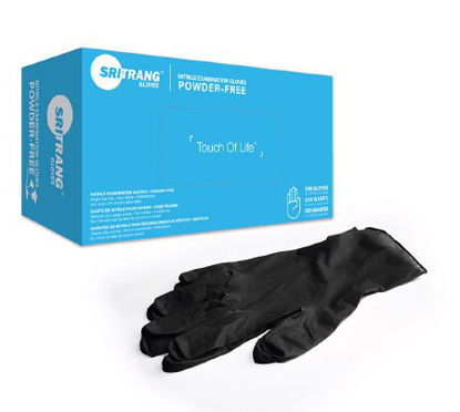 Picture of Exam Glove Touch of Life™ X-Large NonSterile Nitrile Textured Fingertips Black Chemo Tested7027156