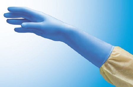 Picture of Exam Glove NitriDerm® EC Large Sterile Pair Nitrile Extended Cuff Length Smooth Blue Chemo Tested114300