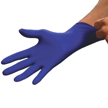 Picture of Exam Glove MICROFLEX® Cobalt® Medium NonSterile Nitrile Standard Cuff Length Fully Textured Blue Not Chemo ApprovedN192