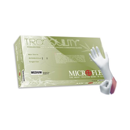 Picture of Exam Glove Soft White Nitrile* Medium NonSterile Nitrile Standard Cuff Length Textured Fingertips White Not Chemo ApprovedTQ-601-M