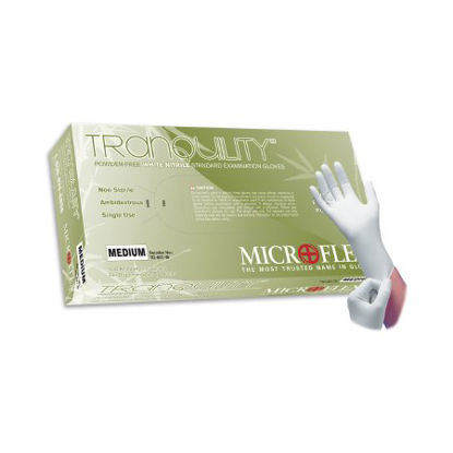Picture of Exam Glove Soft White Nitrile* Medium NonSterile Nitrile Standard Cuff Length Textured Fingertips White Not Chemo ApprovedTQ-601-M