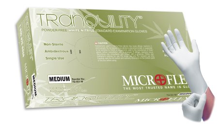 Picture of Exam Glove Soft White Nitrile* Small NonSterile Nitrile Standard Cuff Length Textured Fingertips White Not Chemo ApprovedTQ-601-S