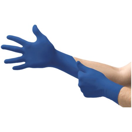 Picture of Exam Glove MICRO-TOUCH® X-Large NonSterile Nitrile Standard Cuff Length Textured Fingertips Blue Chemo Tested313029100