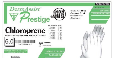 Picture of Surgical Glove DermAssist® Prestige® Size 7 Sterile Pair Polyisoprene Extended Cuff Length Fully Textured Ivory Not Chemo Approved134700
