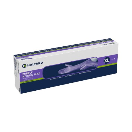 Picture of Exam Glove Purple Nitrile Max™ X-Large NonSterile Nitrile Extended Cuff Length Fully Textured Purple Not Chemo Approved44995