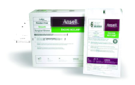 Picture of Surgical Glove ENCORE® Acclaim® Size 7.5 Sterile Pair Latex Extended Cuff Length Smooth Ivory Chemo Tested5795004