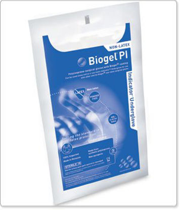 Picture of Underglove Biogel® PI Indicator Underglove™ Size 6 Sterile Pair Polyisoprene Smooth Blue Chemo Tested41660