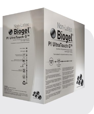 Picture of Surgical Glove Biogel® PI UltraTouch™ G Size 8 Sterile Pair Polyisoprene Extended Cuff Length Micro-Textured Straw Not Chemo Approved42180