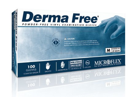Picture of Exam Glove Derma Free™ Large NonSterile Vinyl Standard Cuff Length Smooth Clear Not Chemo ApprovedDF-850-L