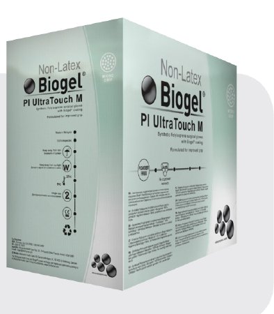 Picture of Surgical Glove Biogel® PI UltraTouch™ M Size 6.5 Sterile Pair Polyisoprene Extended Cuff Length Fully Textured Straw Not Chemo Approved42665
