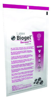 Picture of Surgical Glove Biogel® Sensor™ Size 8 Sterile Pair Latex Extended Cuff Length Micro-Textured Straw Not Chemo Approved30680