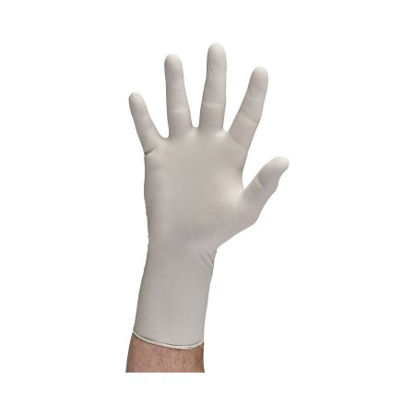 Picture of Exam Glove STERLING-XTRA® Medium NonSterile Nitrile Extended Cuff Length Textured Fingertips Gray Chemo Tested53139