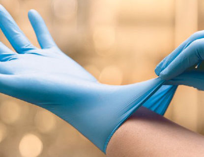 Picture of Surgical Glove ESTEEM™ Blue with Neu-Thera® Size 6 Sterile Pair Polyisoprene Extended Cuff Length Smooth Blue Not Chemo Approved2D73EB60