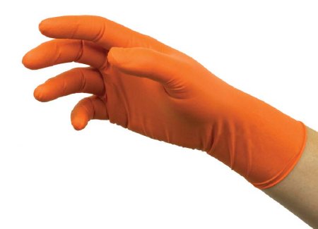 Picture of Exam Glove MICROFLEX® Blaze® X-Large NonSterile Nitrile Standard Cuff Length Textured Fingertips Orange Not Chemo ApprovedN484