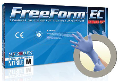 Picture of Exam Glove FreeForm® EC Small NonSterile Nitrile Extended Cuff Length Textured Fingertips Blue Not Chemo ApprovedFFE-775-S