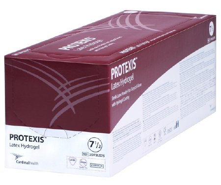 Picture of Surgical Glove Protexis™ Latex Hydrogel Size 6.5 Sterile Pair Latex Extended Cuff Length Smooth Translucent Yellow Not Chemo Approved2D72LS65